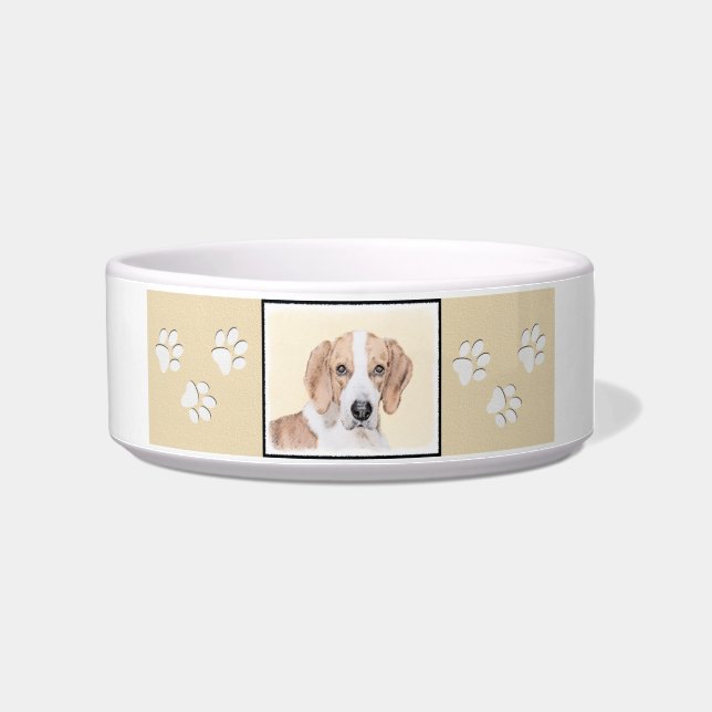Comedero Pintura de Foxhound estadounidense - Arte de Perro (Derecha)