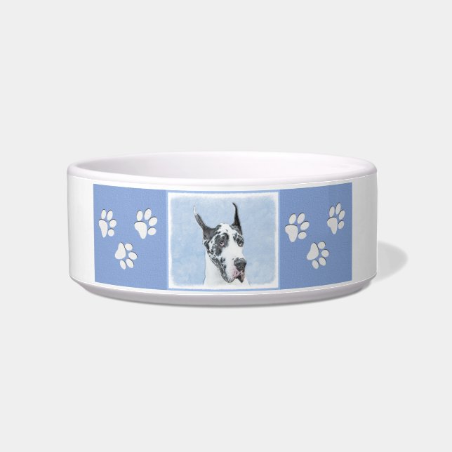 Comedero Pintura de Great Dane (Harlequin) - Arte original  (Derecha)