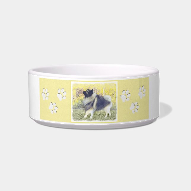 Comedero Pintura de Keeshond Aspen - Arte Perro Original Cu (Derecha)