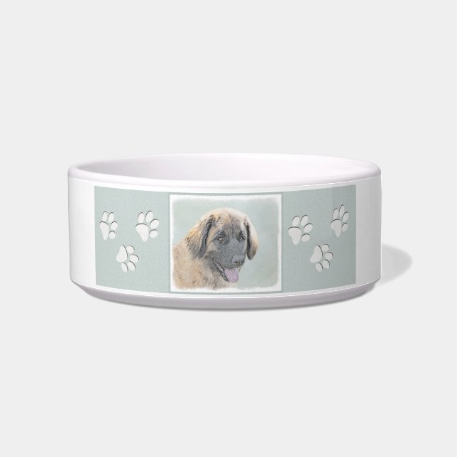 Comedero Pintura de Leonberger - Arte de Perro Original. (Derecha)