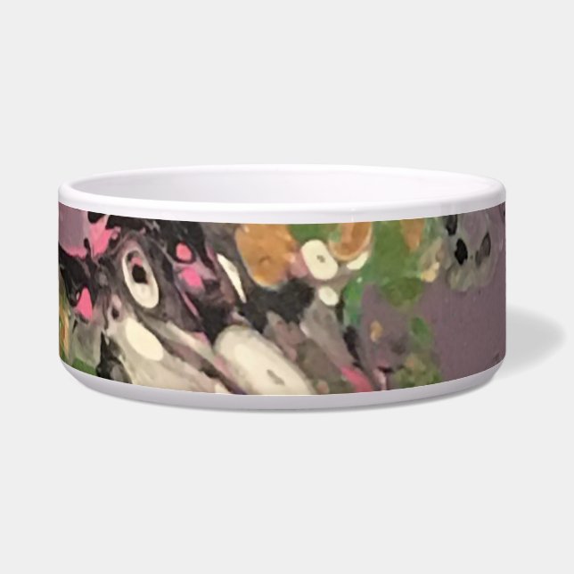 Comedero Pintura de lienzo de arveja acrílico de peces (Frente)