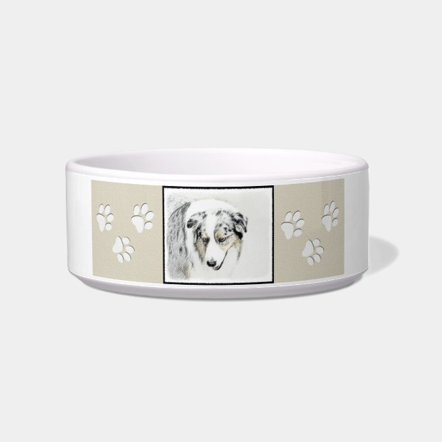 Comedero Pintura de pastor australiano - Arte original de p (Derecha)