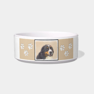 Comedero Pintura de perro de montaña de Bernese - Arte de p