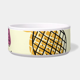 Comedero Pintura de piña, diseño textil vintage de fresa.