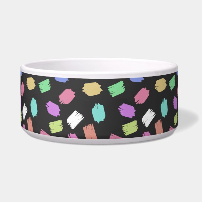 Comedero Pintura de pinceles, pinceladas de pincel colorida (Frente)