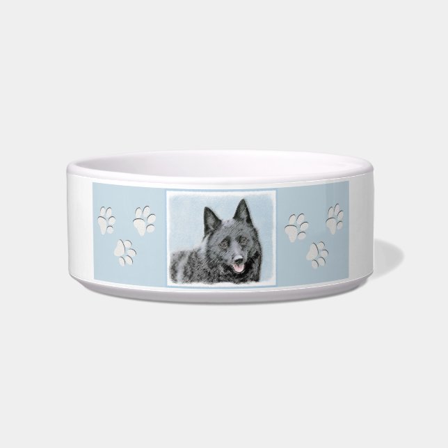 Comedero Pintura de Schipperke - Arte Perro Original Cuto (Derecha)