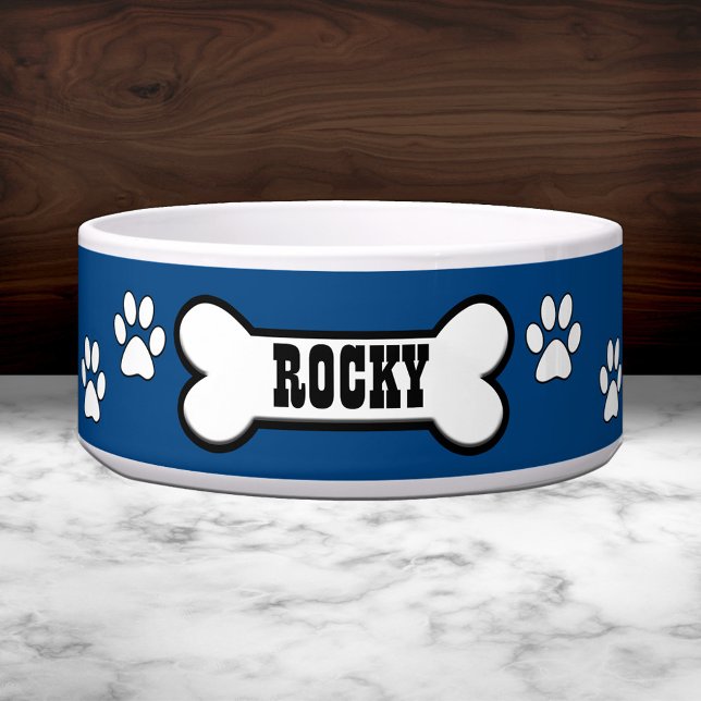Comedero Pintura Impresión Blue Personalized Pet Bowl (Subido por el creador)