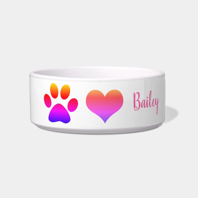 Comedero Pintura Impresiones Personalizado blanco rosado Cu (Frente)