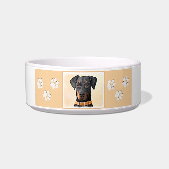 Comedero Pintura original de Doberman Pinscher sin cortar (Derecha)