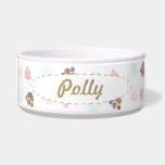 Comedero Pinturas personalizadas Mocha Baby<br><div class="desc">Impresiones con una apariencia estampada en tonos rosados y azules. Personaliza esto con el nombre de un perro o gato.  

Para cambiar el color de fondo,  haga clic en el naranja "¡personalizar!" ,  seleccione la flecha abajo junto a "editar",  luego "fondo" y seleccione un color de fondo.</div>