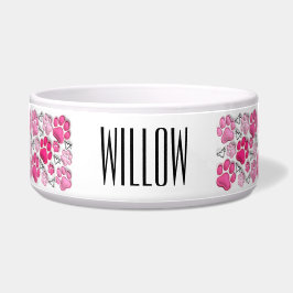 Comedero Pinturas rosadas en 3D y alimentos para el agua de