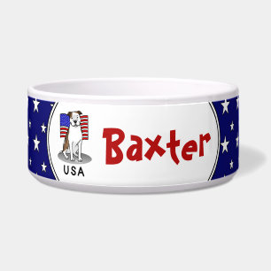 Comedero Pit Bull americano con bandera de EE. UU. (lt atig