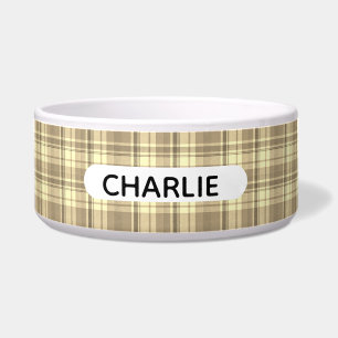 Comedero Placa Personalizada de Estilo Granja Beige a Cuadr