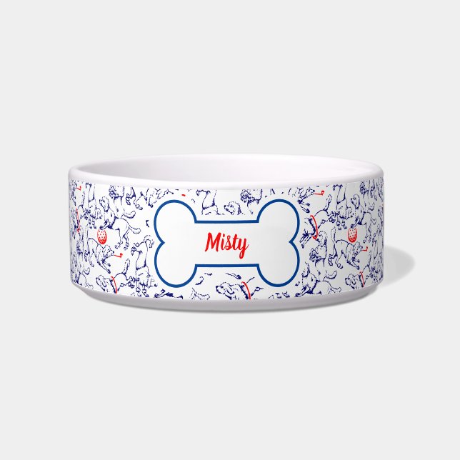 Comedero Plantilla de Mascota personalizada del patrón de p (Frente)