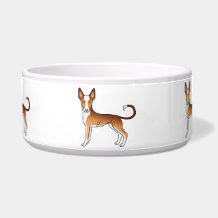 Comedero Podenco Ibicenco Rojo y Blanco Pelo Liso Perros de