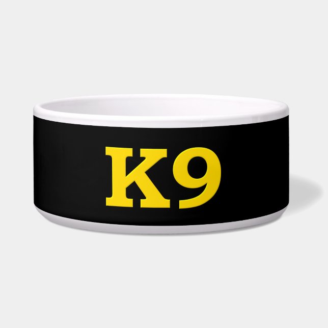 Comedero Policía K9 - Tazón delgado de la línea azul (Frente)