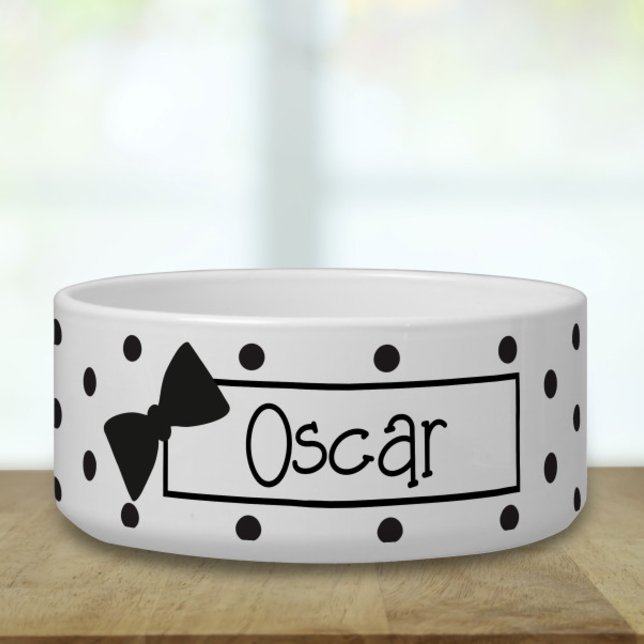 Comedero Polka Dot and Bow Tie Ceramic Pet Bowl (Subido por el creador)