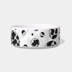 Comedero Polka Dot Cow impresión en blanco y negro