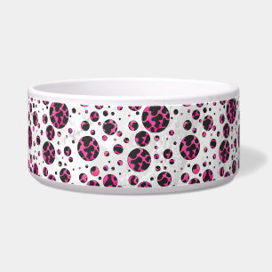 Comedero Polka Dot Cow Pink y Black Print