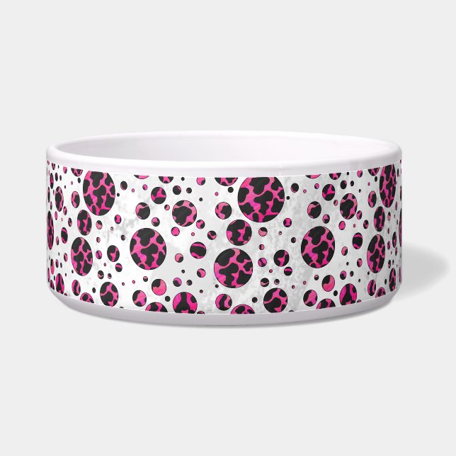 Comedero Polka Dot Cow Pink y Black Print (Derecha)