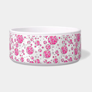 Comedero Polka Dot Cow rosa y blanco