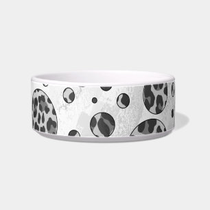 Comedero Polka Dot Leopardo Diseño en blanco y negro