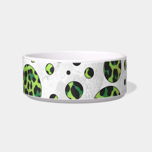 Comedero Polka Dot Leopardo Negro y Verde