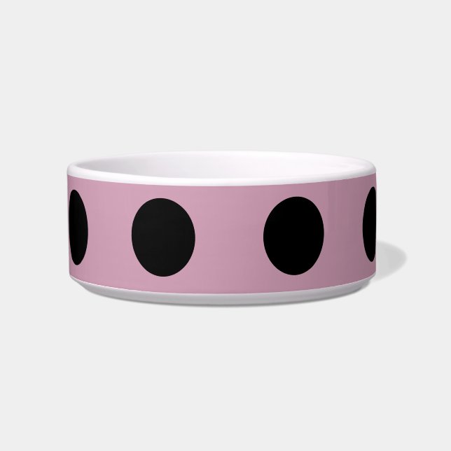 Comedero Polka Dot Pet Bowl (Rosa y Negro) (Frente)