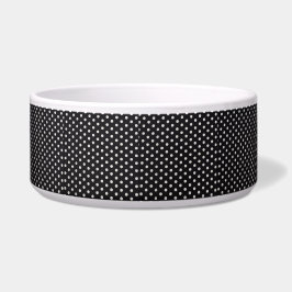 Comedero Polkadot blanco y negro Personalizable
