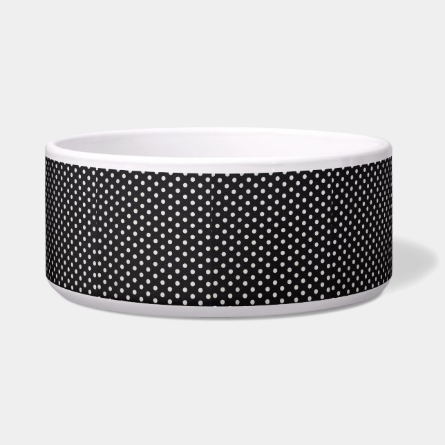 Comedero Polkadot blanco y negro Personalizable (Frente)