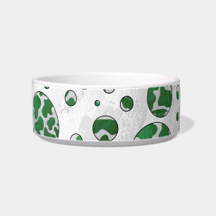 Comedero Polks Dot Cow Impresión verde y blanca