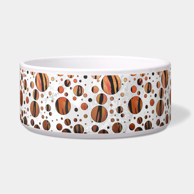 Comedero Polks Dot Tiger Hot naranja e impresión en negro (Derecha)