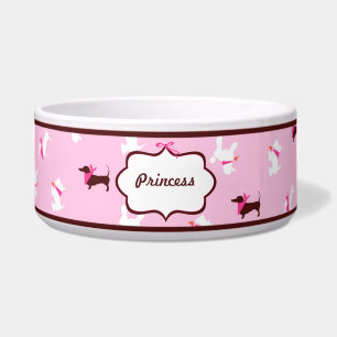 Comedero Pooches con encanto rosa personalizados