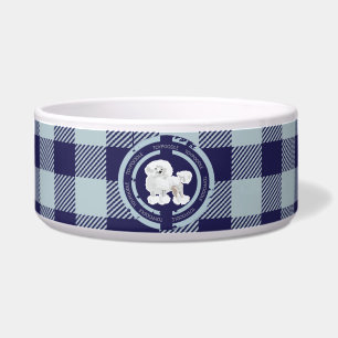 Comedero Poodle de juguetes de perro (tema azul)