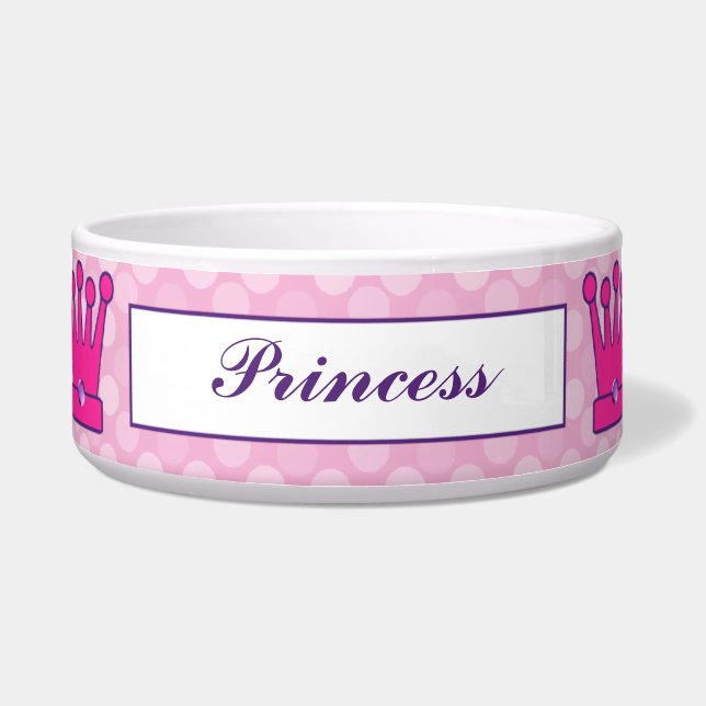 Comedero Princesa bonita Crown Personalized Dog Bowls (Frente)