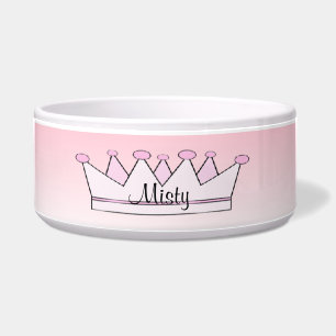 Comedero Princesa rosada Tiara Crown Dog Bowl
