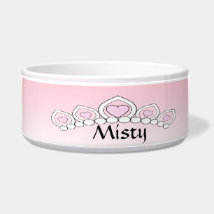 Comedero Princesa rosada Tiara Dog Bowl