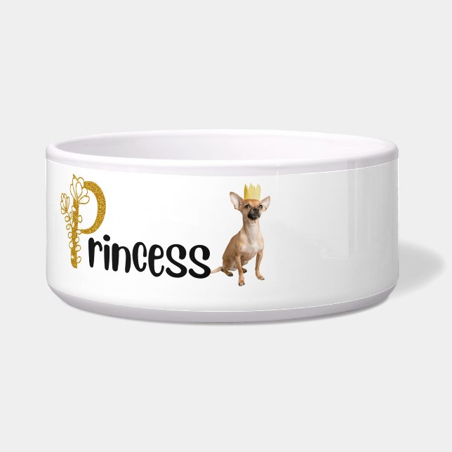Comedero Princess Chihuahua - tazón de cerámica para perros (Frente)