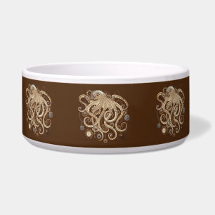 Comedero Pulpo Steampunk Retro Fantasía Mecánica