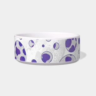 Comedero Punto de Polka blanco y púrpura dálmata