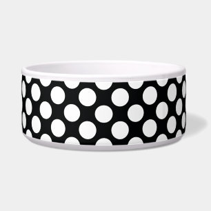Comedero Punto Polka (blanco y negro) Cualquier Personaliza