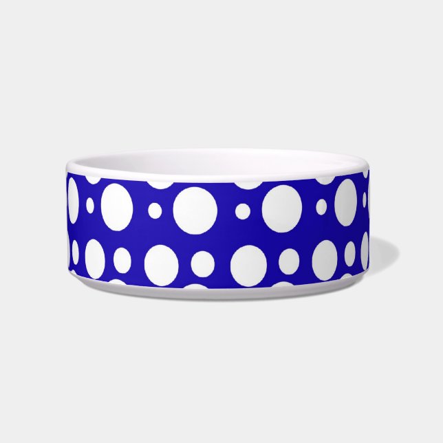 Comedero puntos de polka azul (Frente)