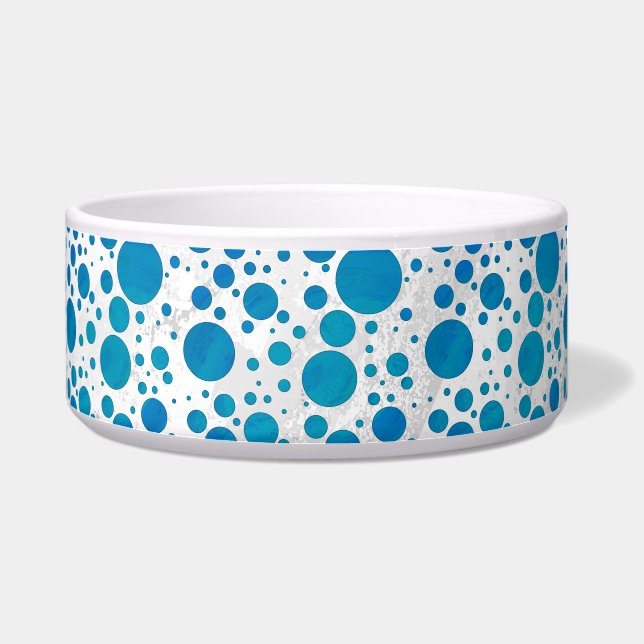 Comedero Puntos de Polka Azul Oceánico (Derecha)