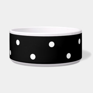 Comedero Puntos de polka blanco y negro
