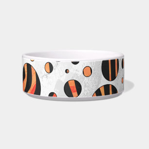 Comedero Puntos de polka negro y Naranja de cebra