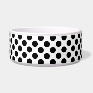 Comedero Puntos de polka, patrón de puntos de polka, negro