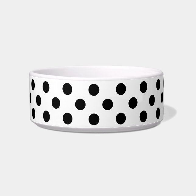 Comedero Puntos del Polka Negro sobre fondo blanco (Izquierda)