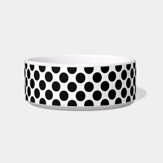 Comedero Puntos retro grandes - blanco y negro (Izquierda)