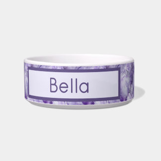 Comedero Purple and Lavender Alcohol Ink Marble Swirls Dog