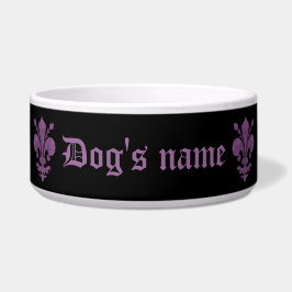 Comedero Purple fleur de lis en negro